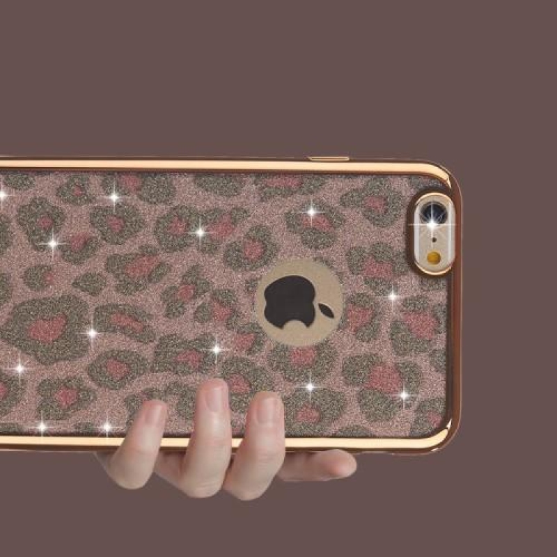 Leopard matný gélový obal na iPhone 6s Plus a 6 Plus - ružový