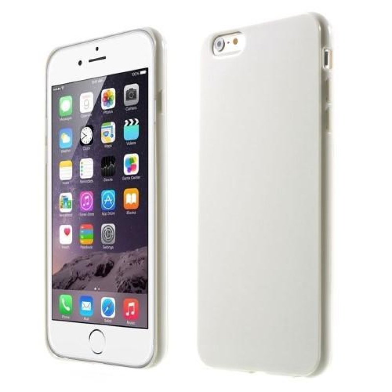 Lesklý gélový obal na iPhone 6s Plus a 6 Plus - biely