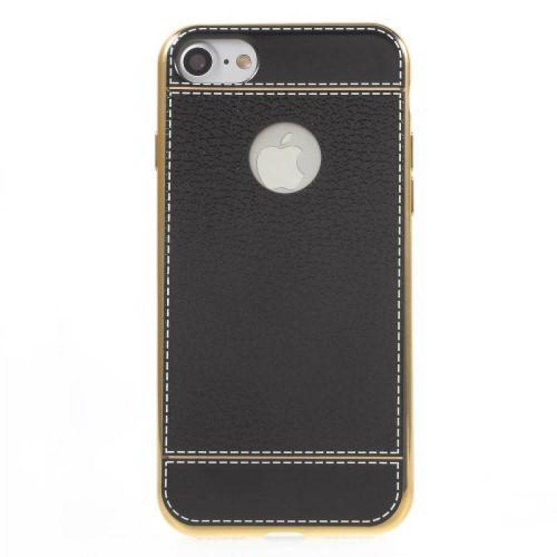 Letha gélový obal s PU koženými chrbtom a iPhone 7 a iPhone 8 - čierny