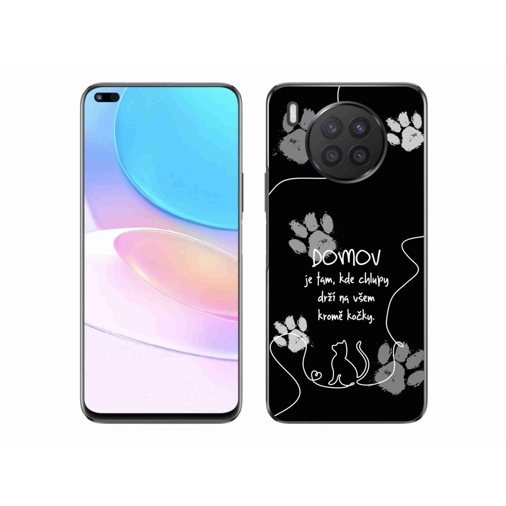 Gélový kryt mmCase na Huawei Nova 8i - mačacie motív čierne pozadie