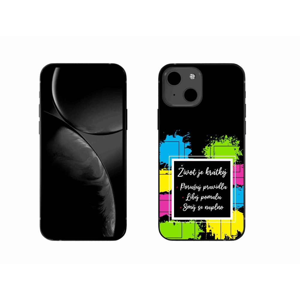 Gélový kryt mmCase na iPhone 13 6.1 - citát 5 čierne pozadie