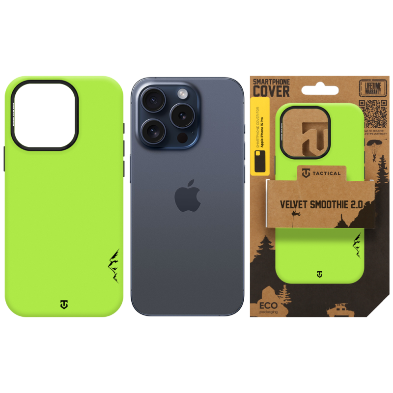 Tactical MagForce Velvet Smoothie 2.0 – puzdro pre Apple iPhone 15 Pro v farbe Avocado