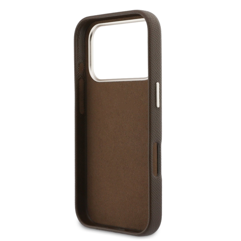 Zadný kryt s logom Guess PU Resin pre iPhone 17 Pro Brown