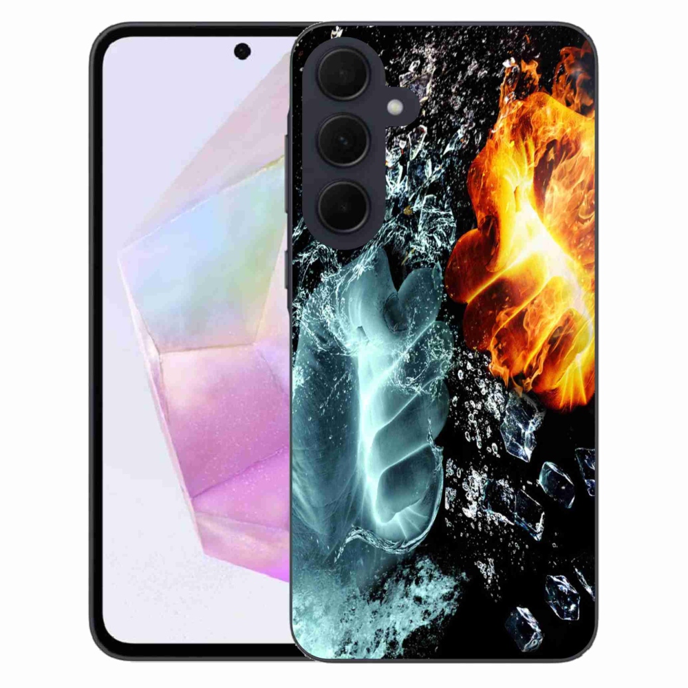Gélový kryt mmCase na Samsung Galaxy A35 5G - voda a oheň