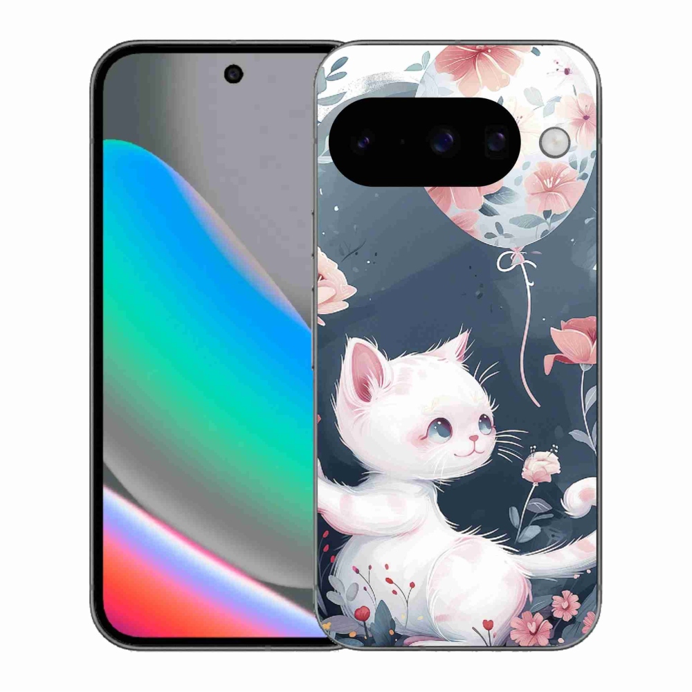 Gélový kryt mmCase na Google Pixel 10 - mačiatko s balónikom