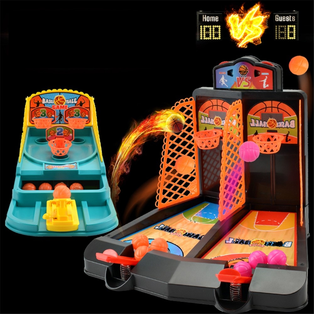 Stolová basketbalová mini arkáda pre 1-2 hráčov - oranžová