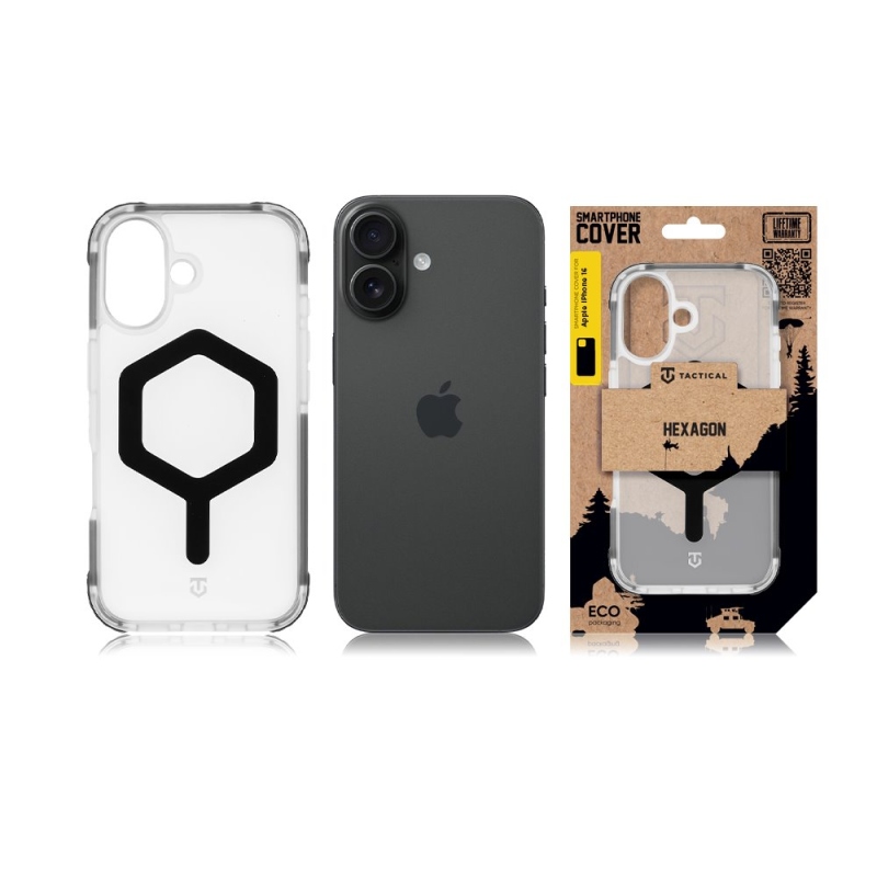 Taktický kryt MagForce Hexagon pre Apple iPhone 16 T-Black