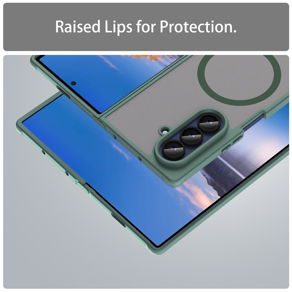 Case matný gélový obal s MagSafe na Samsung Galaxy Z Fold7 5G - zelený