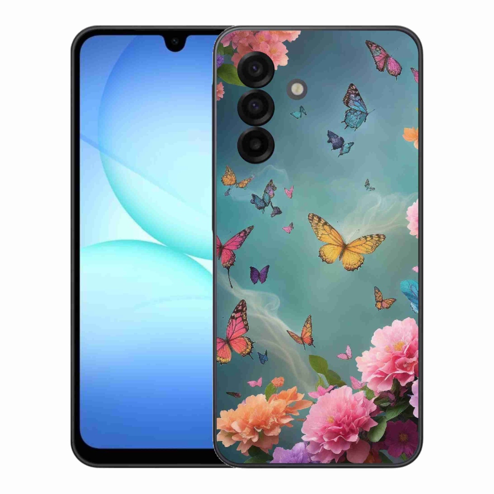 Gélový kryt mmCase na Samsung Galaxy A17 5G - farebné kvety a motýle