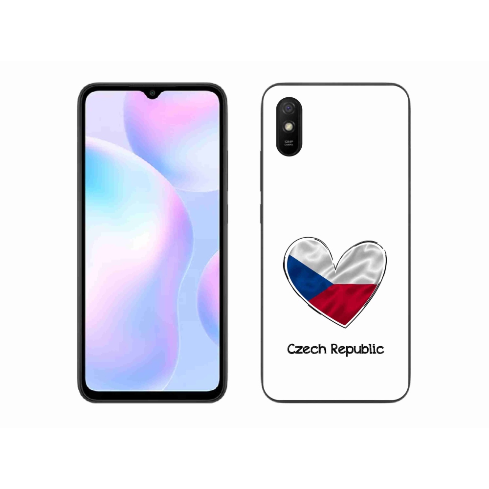 Gélový kryt mmCase na Xiaomi Redmi 9A - vlajka srdca biele pozadie