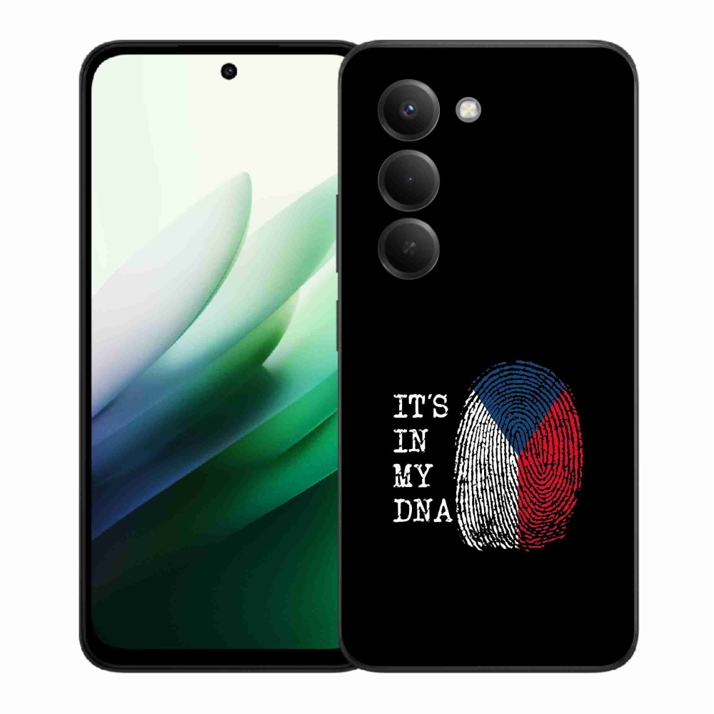 Gélový kryt mmCase na Xiaomi Redmi 15 5G (169mm) - vlajka odtlačok prsta čierne pozadie