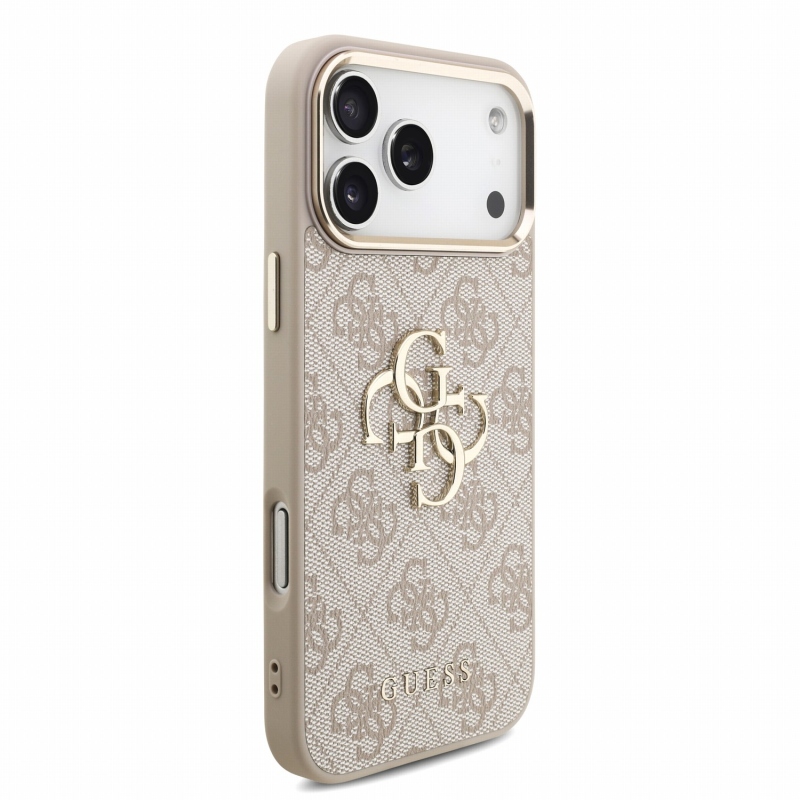 Guess PU 4G Metal Logo Strap – zadný kryt pre iPhone 18 Pro Max, ružový