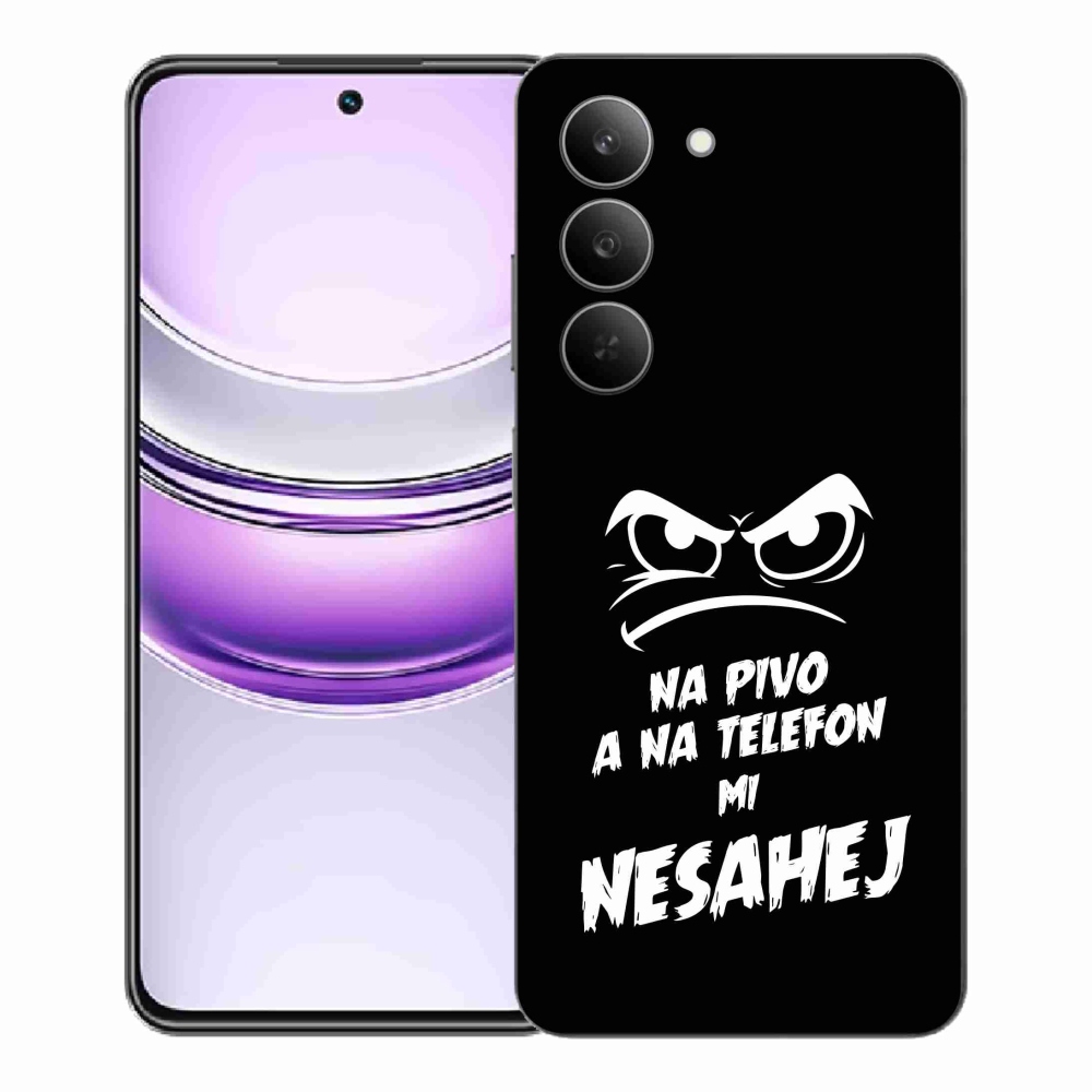 Gélový kryt mmCase na Realme 14x 5G - pivný motív 2 čierne pozadie