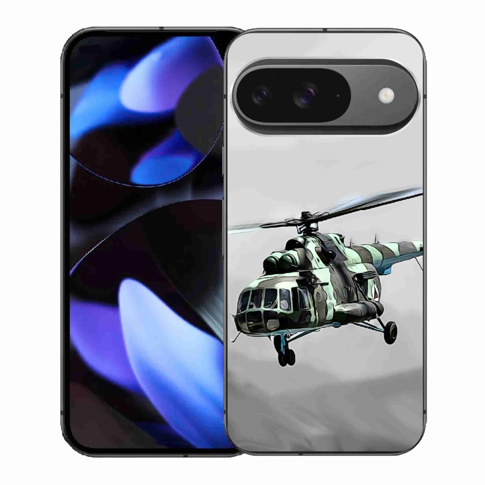 Gélový kryt mmCase na Google Pixel 9/9 Pro - vojenský vrtuľník