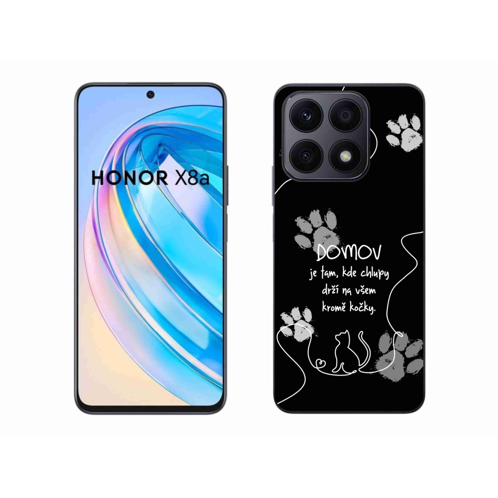 Gélový kryt mmCase na Honor X8a - mačacie motív čierne pozadie
