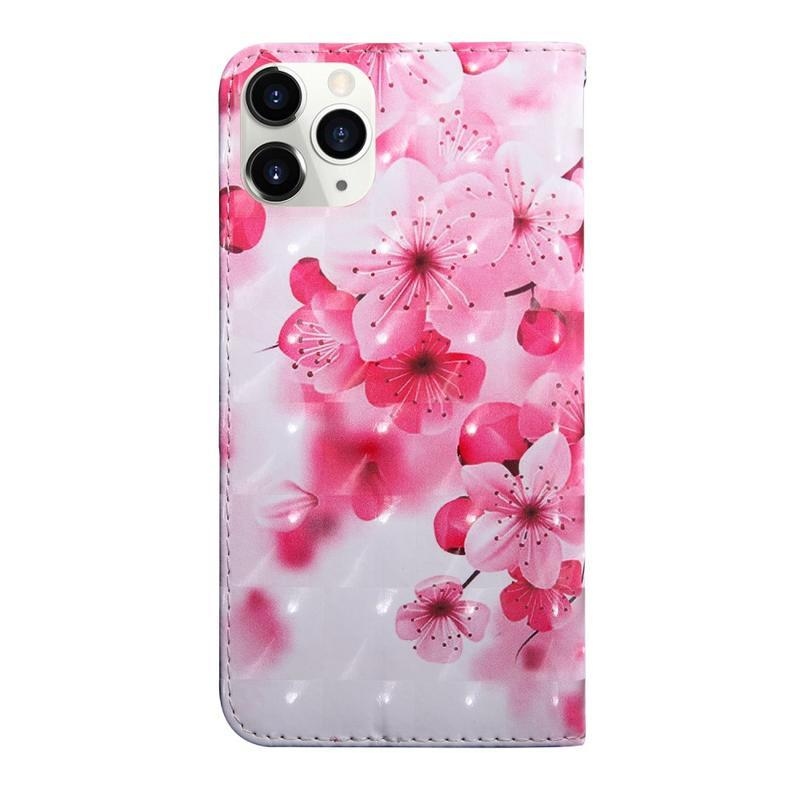 Light PU kožené peněženkové puzdro na mobil iPhone 12 mini - broskyňový kvet