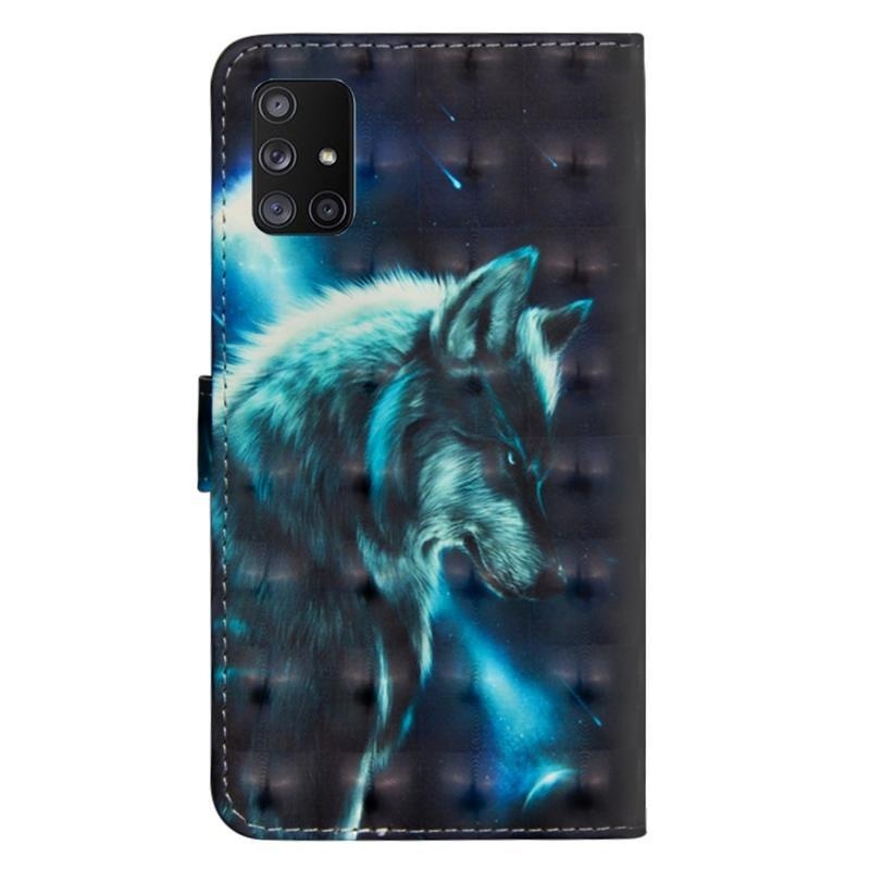 Light PU kožené peněženkové puzdro na mobil Samsung Galaxy M31s - vlk