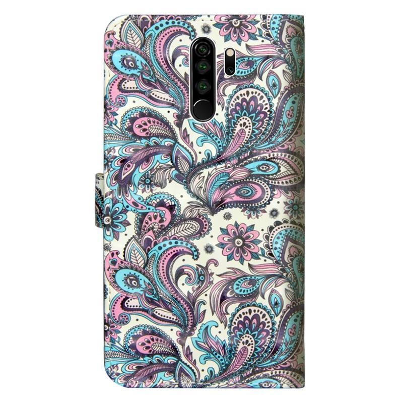 Print PU kožené peněženkové puzdro na mobil Xiaomi Redmi Note 8 Pro - kašmírový vzor