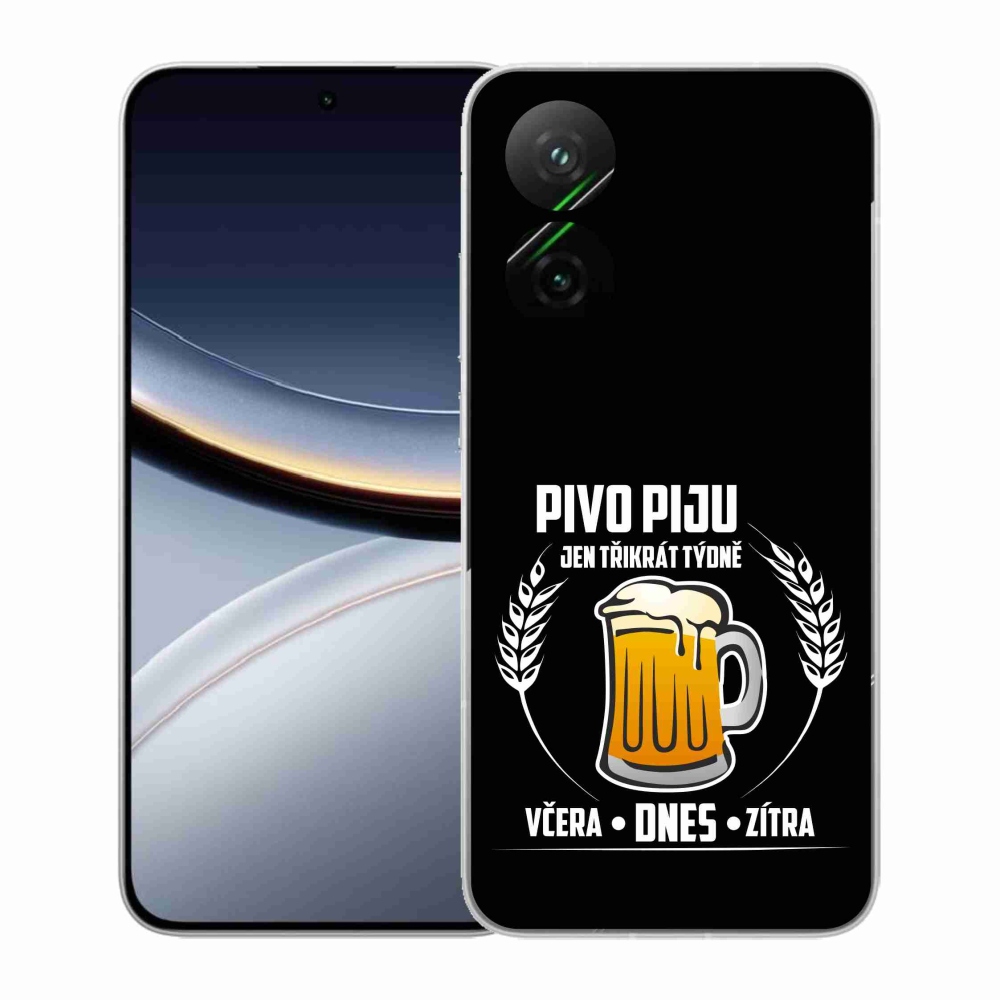 Gélový kryt mmCase na Xiaomi Poco F7 5G - pivný motív čierne pozadie
