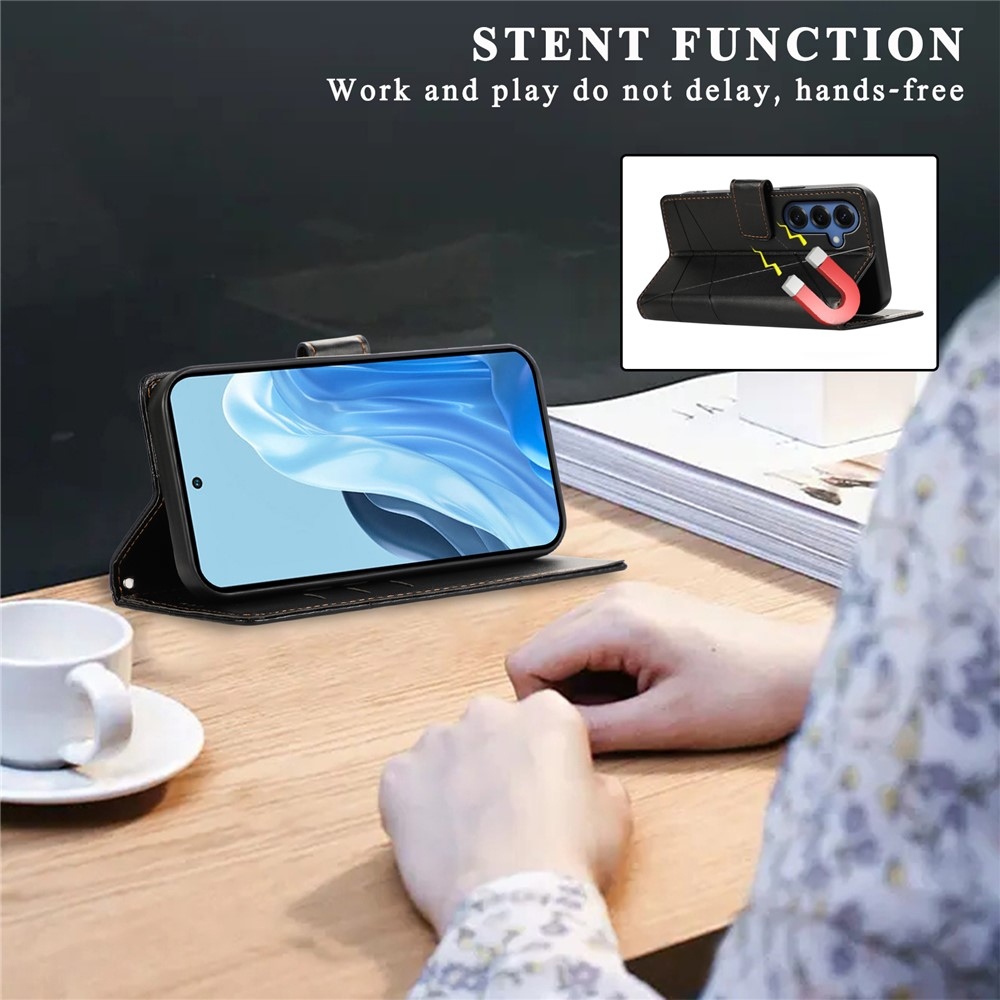 Line knižkové púzdro na Samsung Galaxy S26+ - čierne