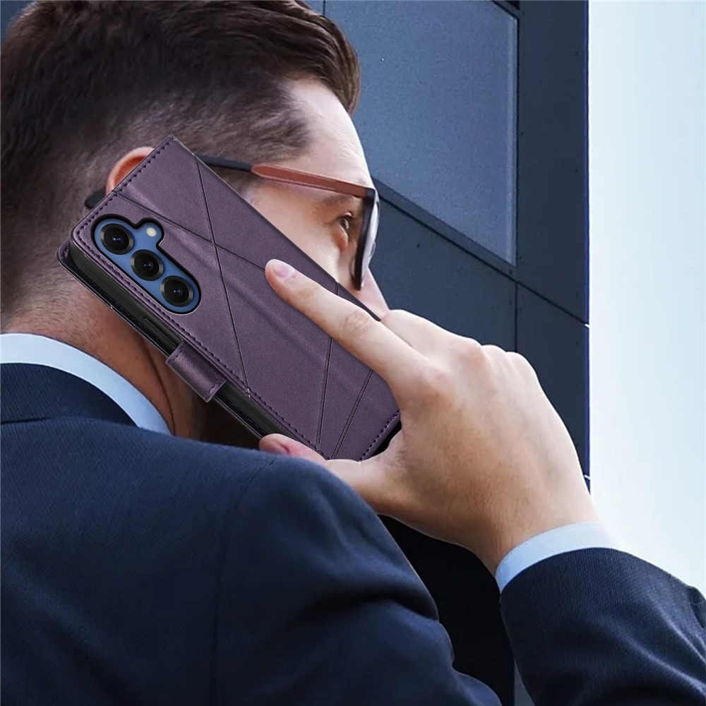 Line knižkové púzdro na Samsung Galaxy S26+ - fialové