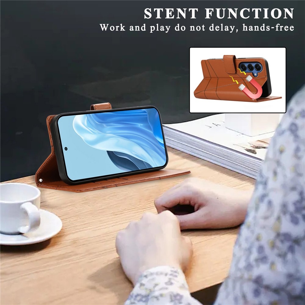 Line knižkové puzdro na Samsung Galaxy S26 - hnedé