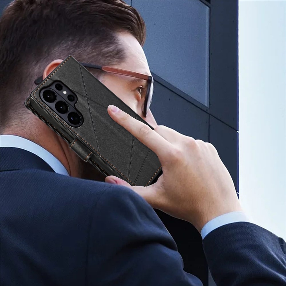 Line knižkové púzdro na Samsung Galaxy S26 Ultra - čierne