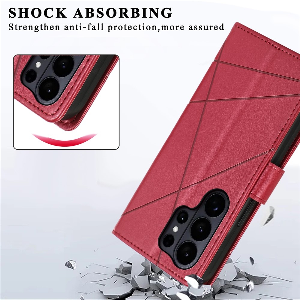 Line knižkové púzdro na Samsung Galaxy S26 Ultra - červené