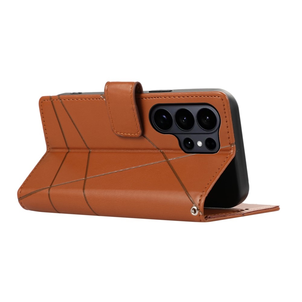 Line knižkové púzdro na Samsung Galaxy S26 Ultra - hnedé