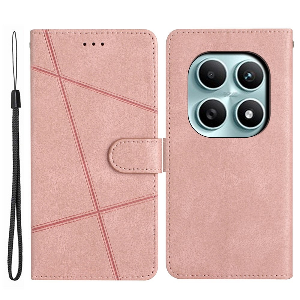 Line knižkové púzdro na Xiaomi Poco M8 5G/Redmi Note 15 5G - ružovozlaté