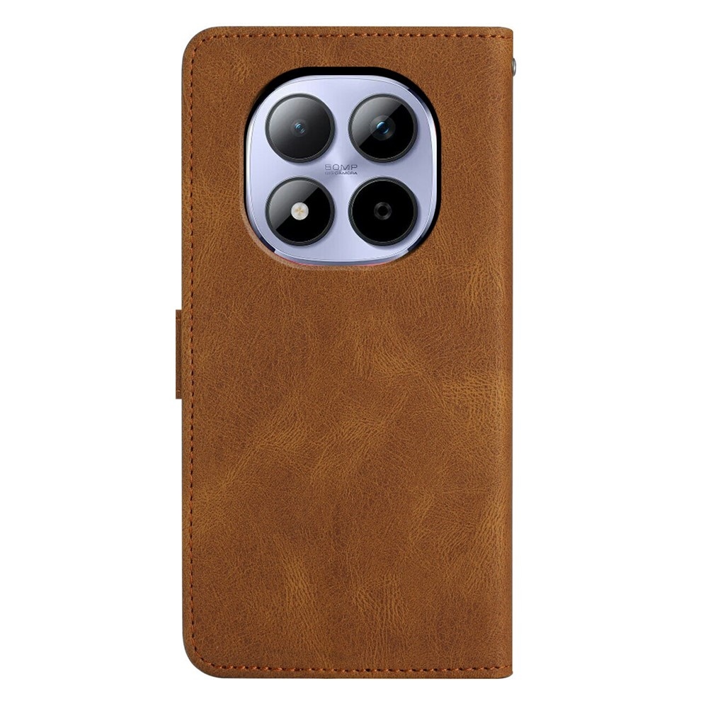 Line knižkové púzdro na Xiaomi Redmi Note 15 Pro 5G - hnedé