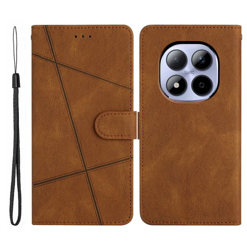 Line knižkové púzdro na Xiaomi Redmi Note 15 Pro 5G - hnedé