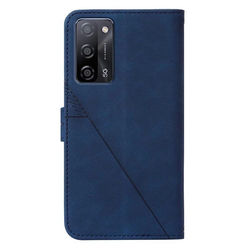 Line PU kožené peňaženkové púzdro na mobil Oppo A16s/A54s - modré