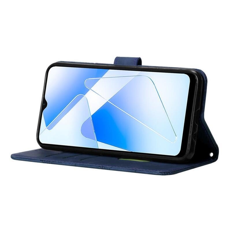 Line PU kožené peňaženkové púzdro na mobil Oppo A16s/A54s - modré