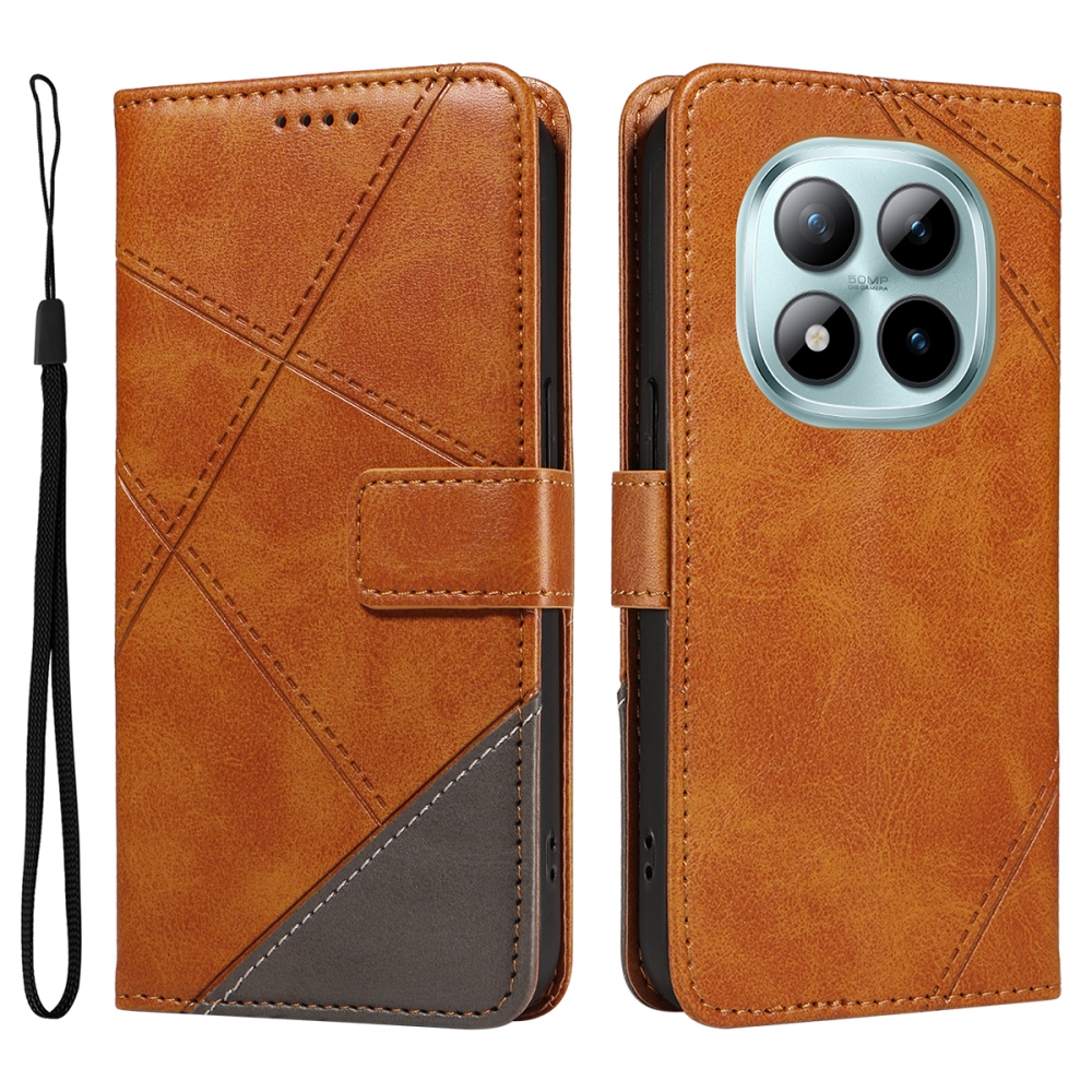 Lines knižkové púzdro na Xiaomi Redmi Note 15 Pro+ 5G - hnedé