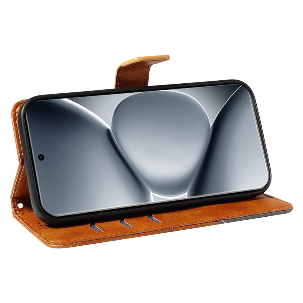 Lines knižkové púzdro na Xiaomi Redmi Note 15 Pro+ 5G - hnedé