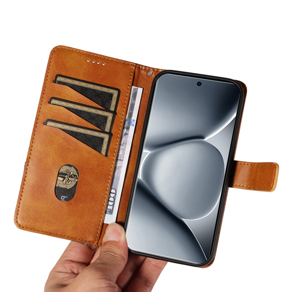 Lines knižkové púzdro na Xiaomi Redmi Note 15 Pro+ 5G - hnedé