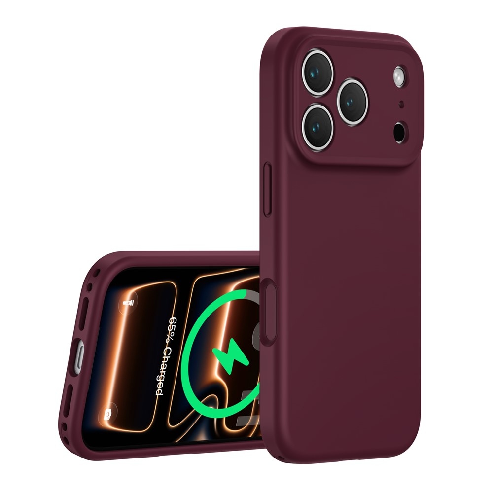 Liquid silikónový obal s MagSafe na iPhone 18 Pro Max/17 Pro Max - vínový
