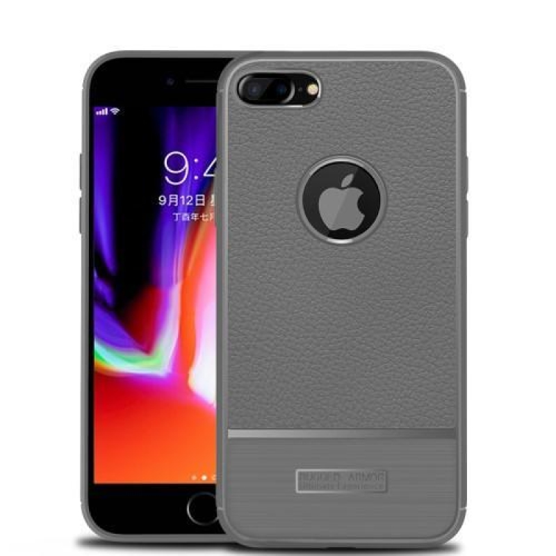 Litch gélový textúrovaný obal na iPhone 8 Plus a iPhone 7 Plus - sivý