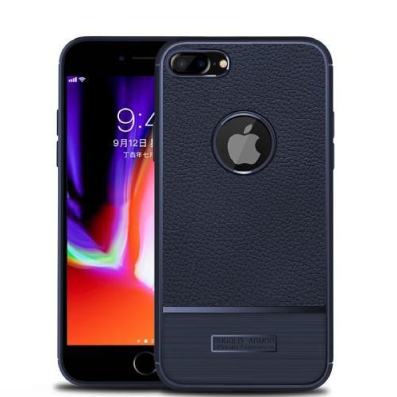 Litch gélový textúrovaný obal na iPhone 8 Plus a iPhone 7 Plus - tmavomodrý