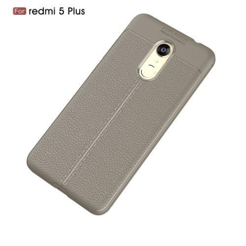 Litch odolný gélový obal s textúrou na Xiaomi Redmi 5 Plus - šedý