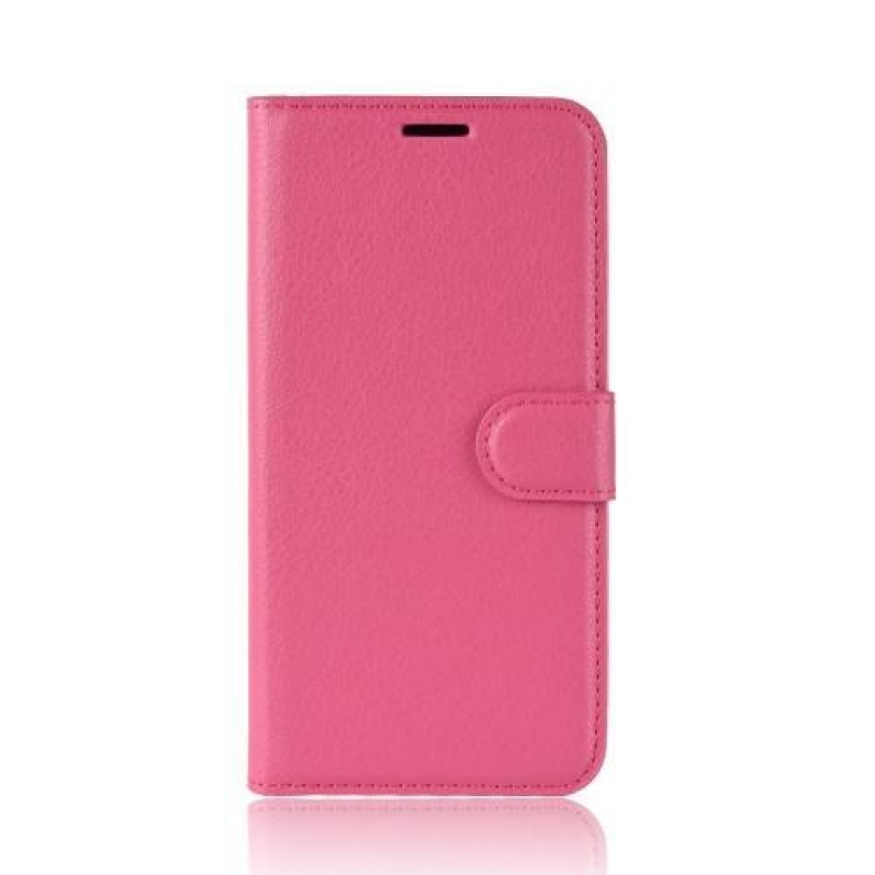 Litchi PU kožené flipoové puzdro na Honor 8X - rose