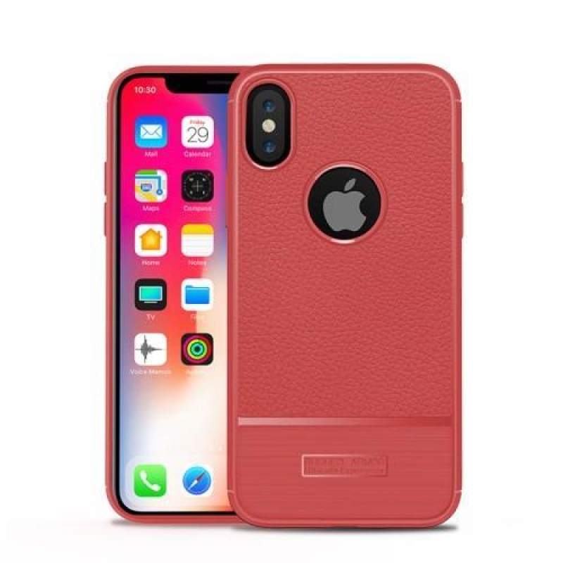 Litch textúrovaný gélový obal na iPhone X - červený