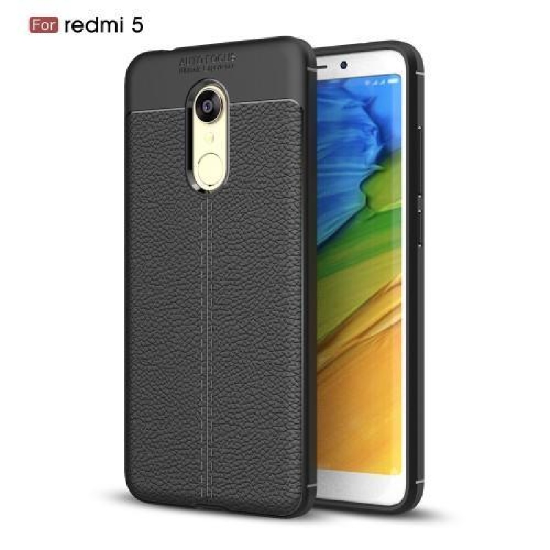 Litch textúrovaný odolný obal na Xiaomi Redmi 5 - čierny