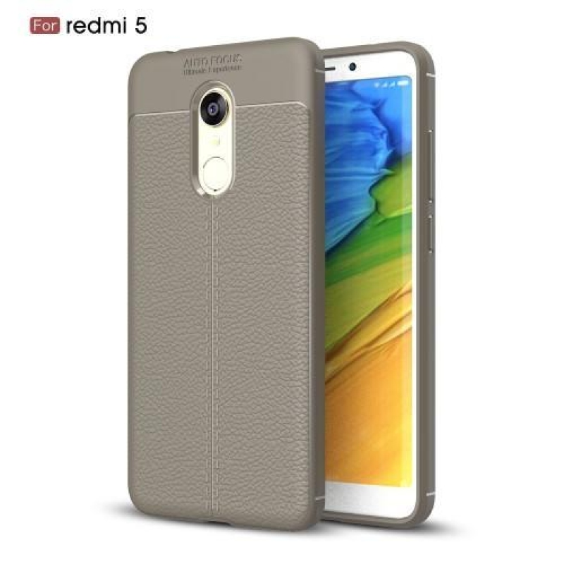 Litch textúrovaný odolný obal na Xiaomi Redmi 5 - šedý