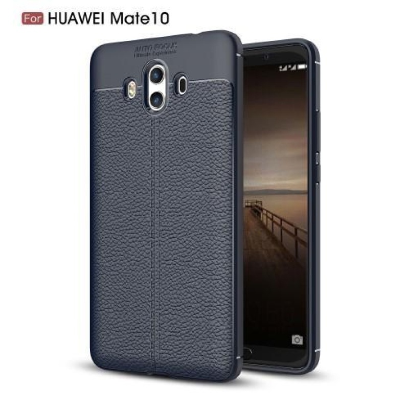 Litchi gélový obal na Huawei Mate 10 - tmavomodrý