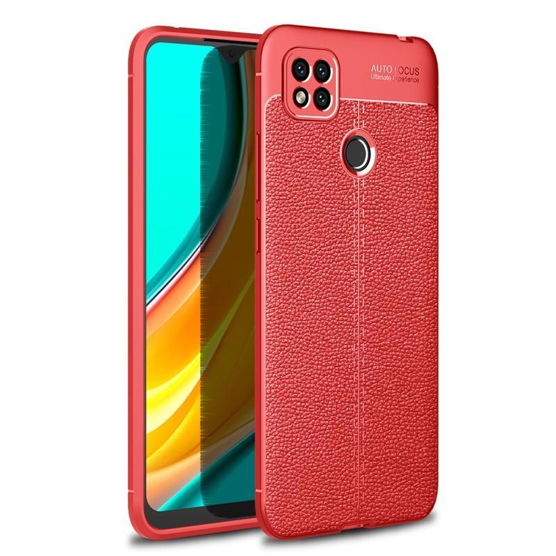 Litchi gélový odolný kryt na mobil Xiaomi Redmi 9C - červený