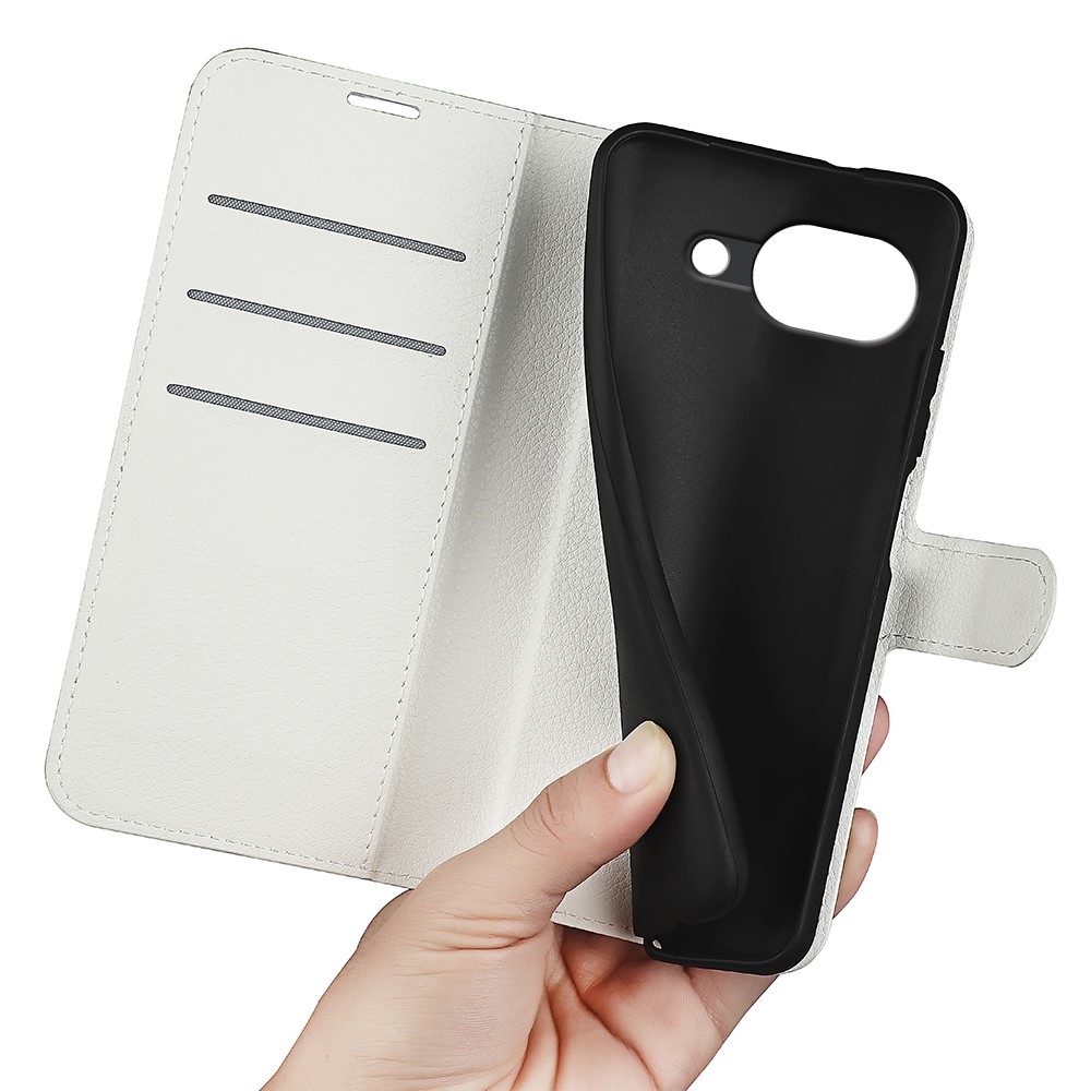 Litchi knižkové puzdro na Google Pixel 10a - biele