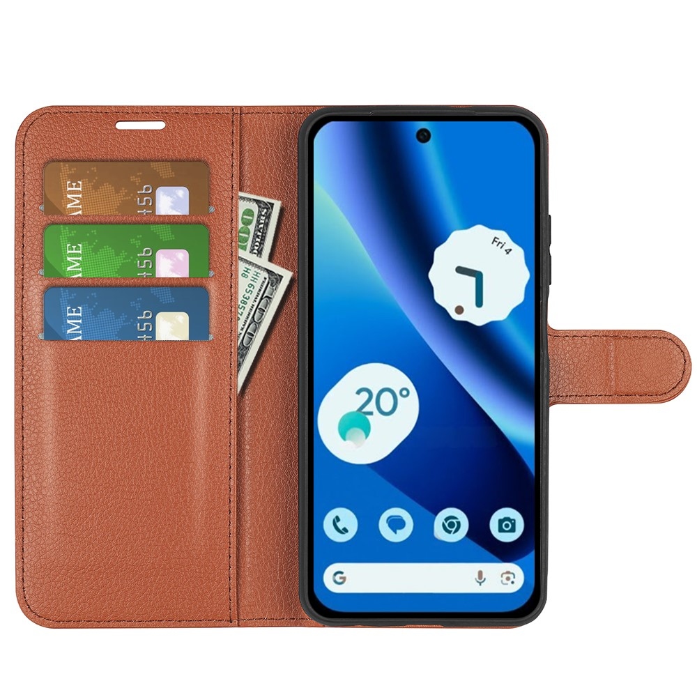 Litchi knižkové puzdro na Google Pixel 10a - hnedé