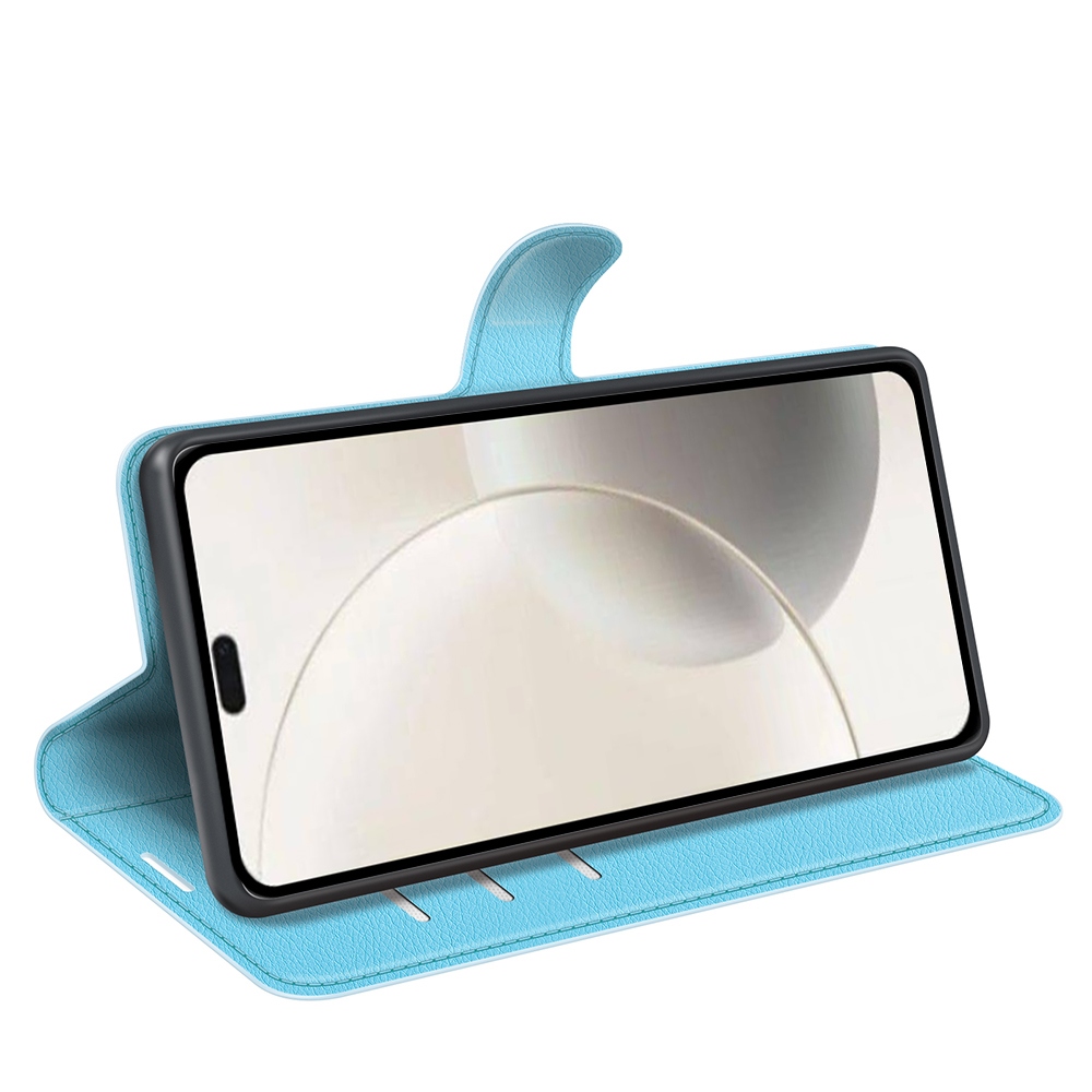 Litchi knižkové púzdro na Honor 400 Smart 5G/4G/Honor X7d - modré